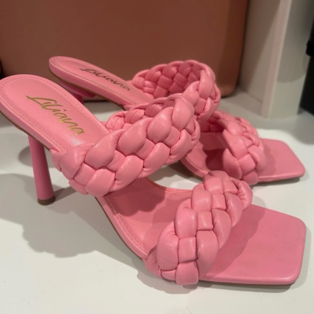Liliana Bubblegum Braided Heels
